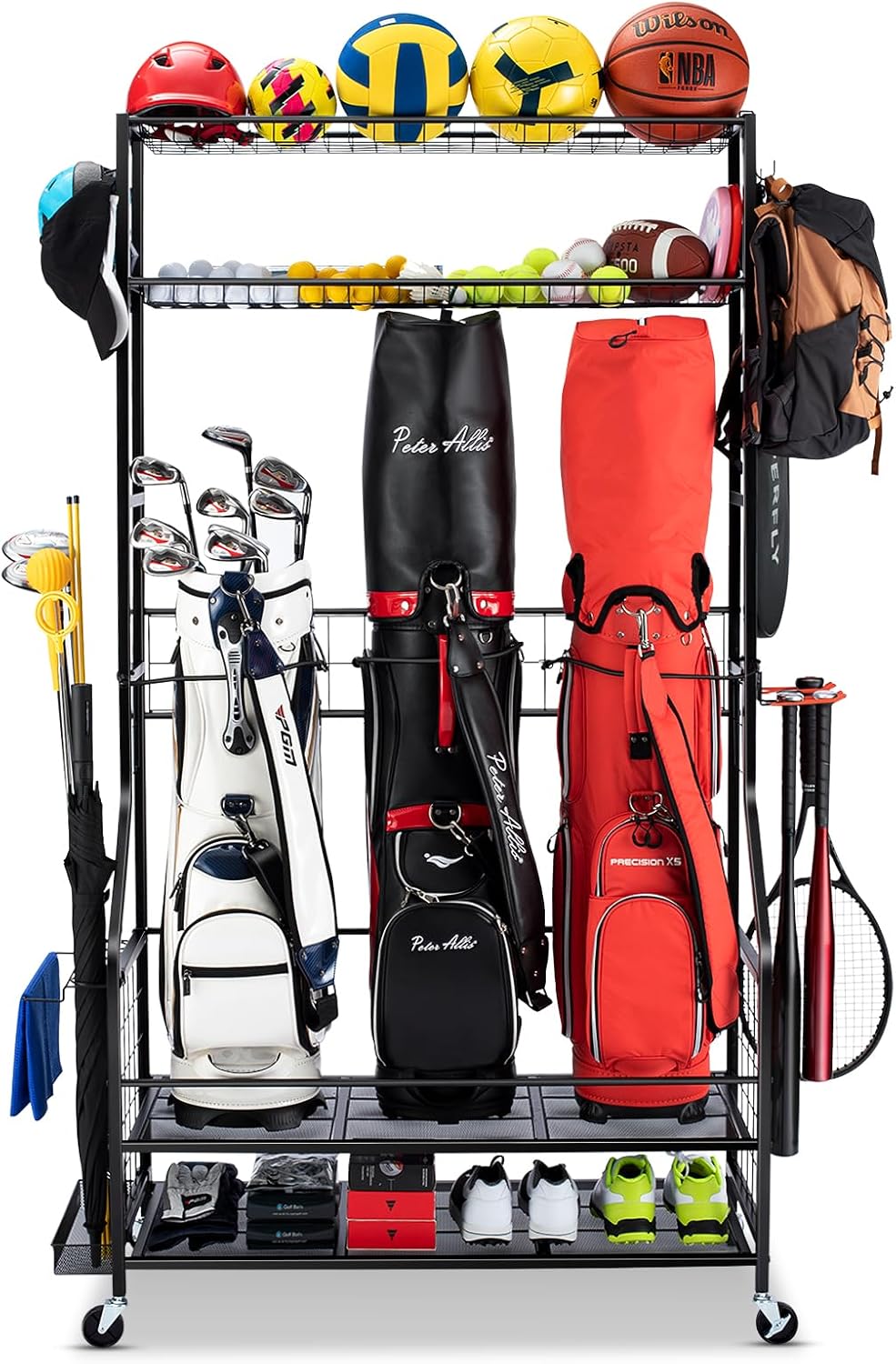 Golf Equipment Garage Organizer - Organizzatore per Sacche da Golf, Supporto