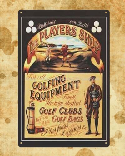 Golf Equipment Shop - Targa in metallo per giocatori di