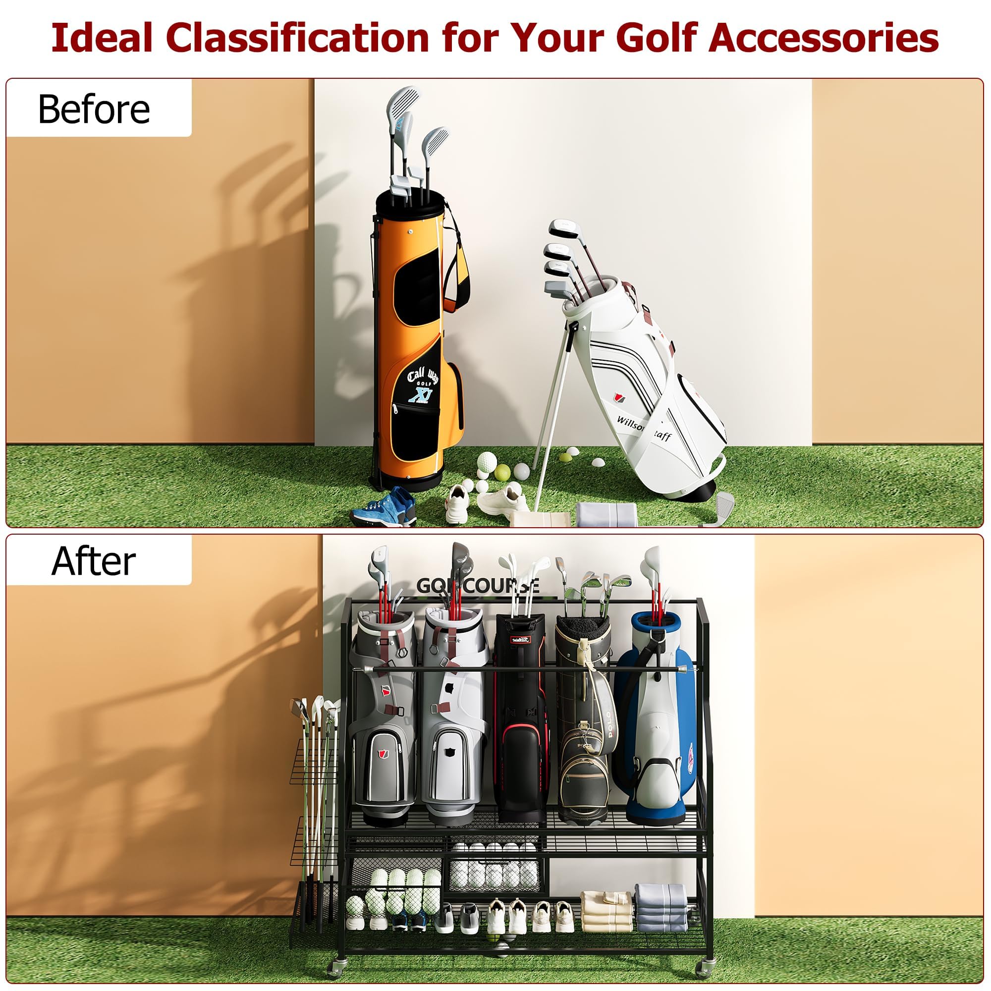 Organizzatore per Sacche da Go - Golf Equipment Garage Organizer recensione e prezzo